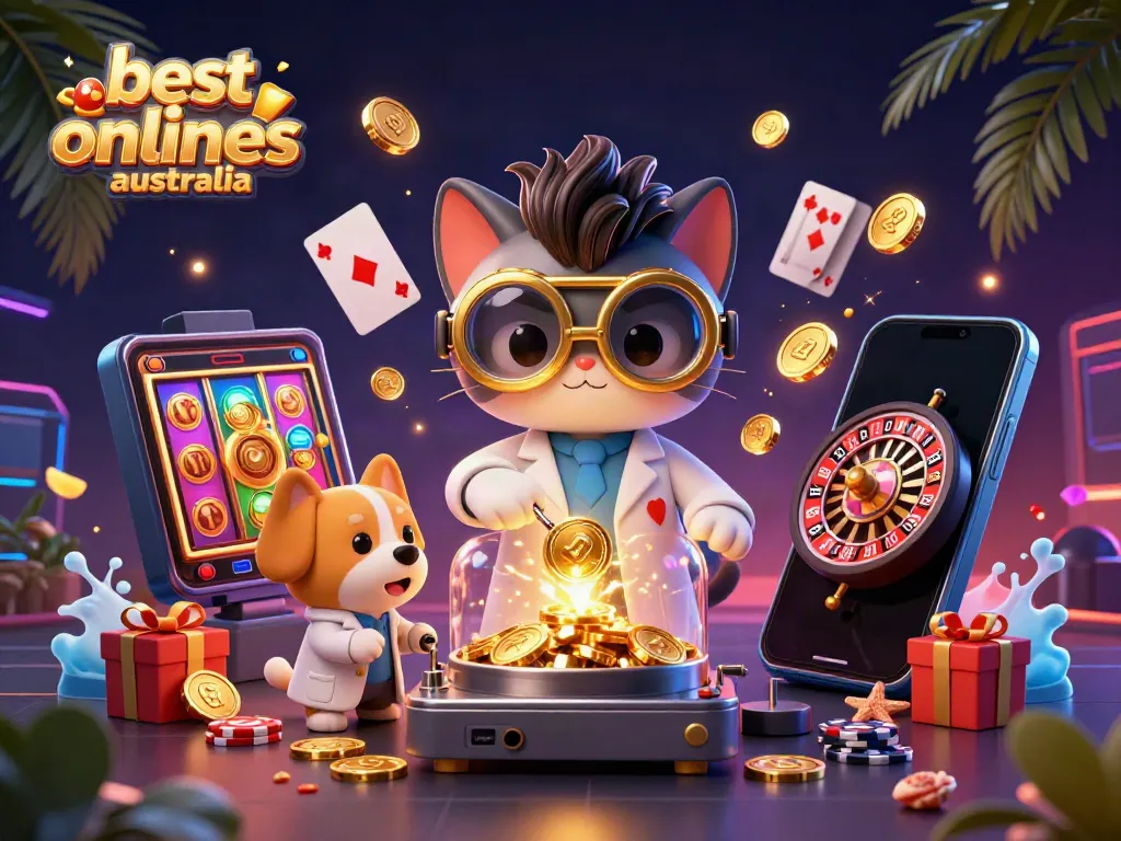 Discover fun at the best online casinos Australia with a dynamic scene of excitement and gaming elements.