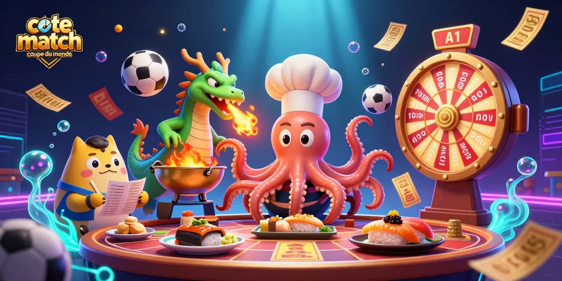 Analysez la cote match coupe du monde avec des éléments de paris sportifs dynamiques dans une scène animée.