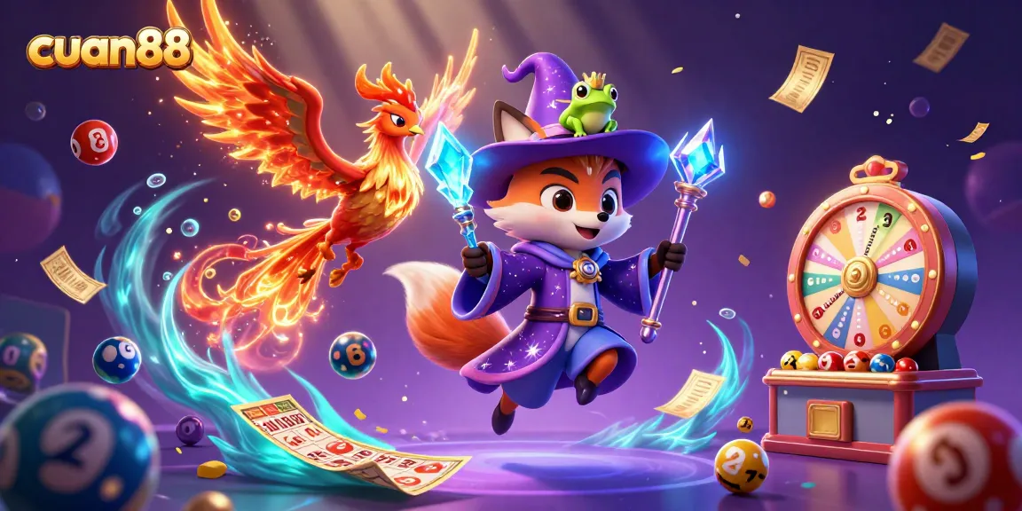 Engage with cuan88 in an enchanting lottery scene with vibrant characters and dynamic gaming elements.